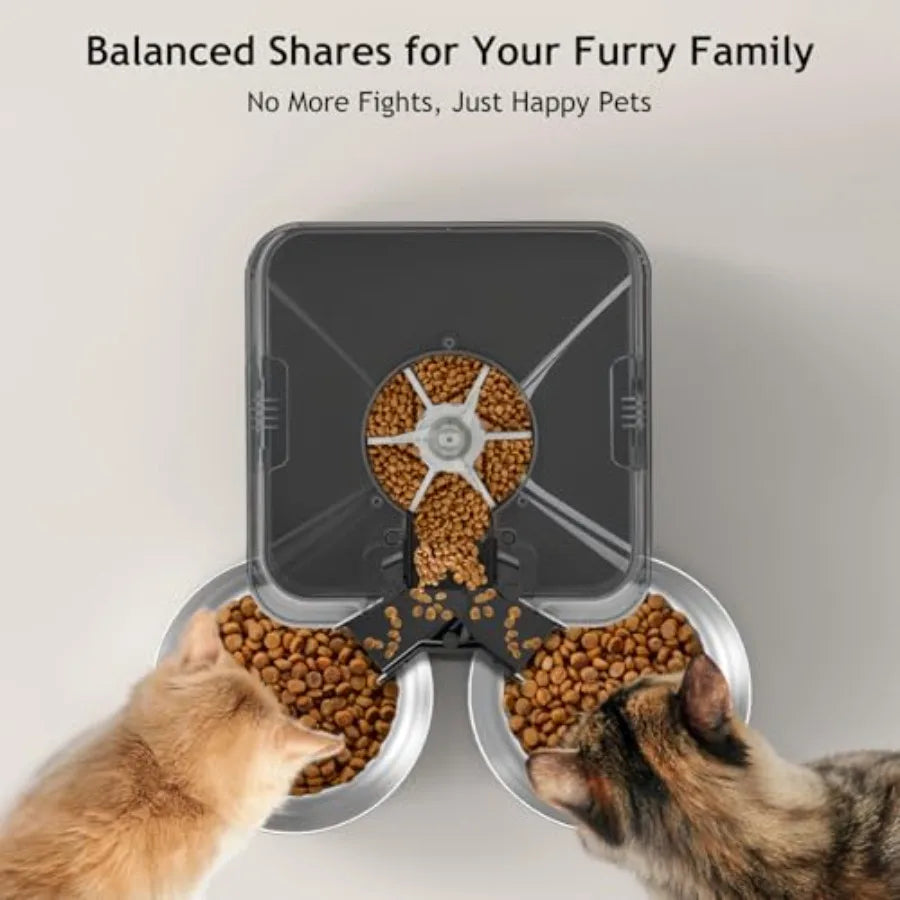 Double Pet Feeder with 2 Stainless Steel Bowls,