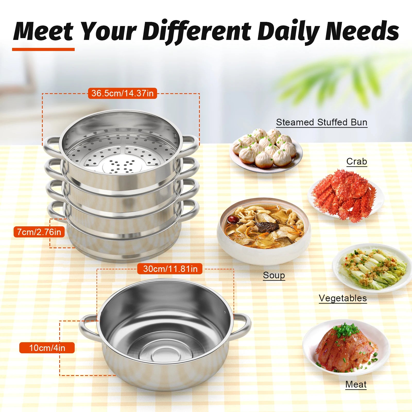 5 Tier Stainless Steel Steam Cooker