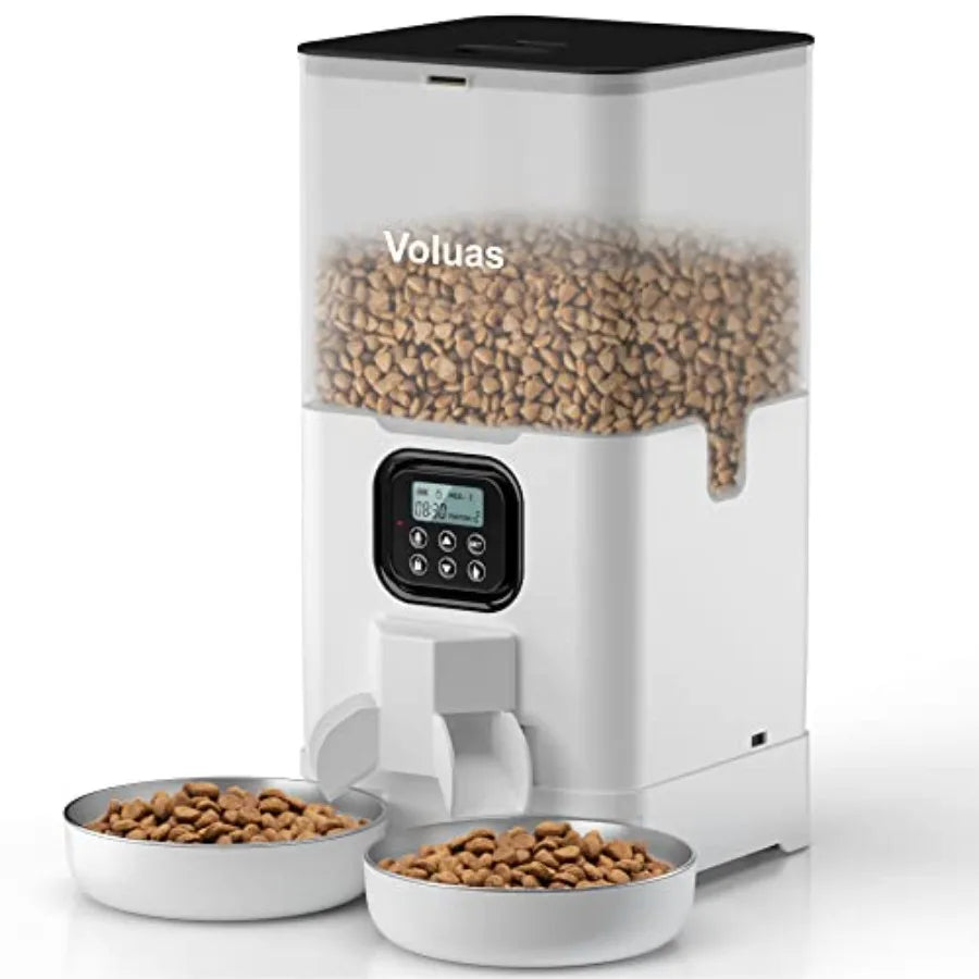 Double Pet Feeder with 2 Stainless Steel Bowls,