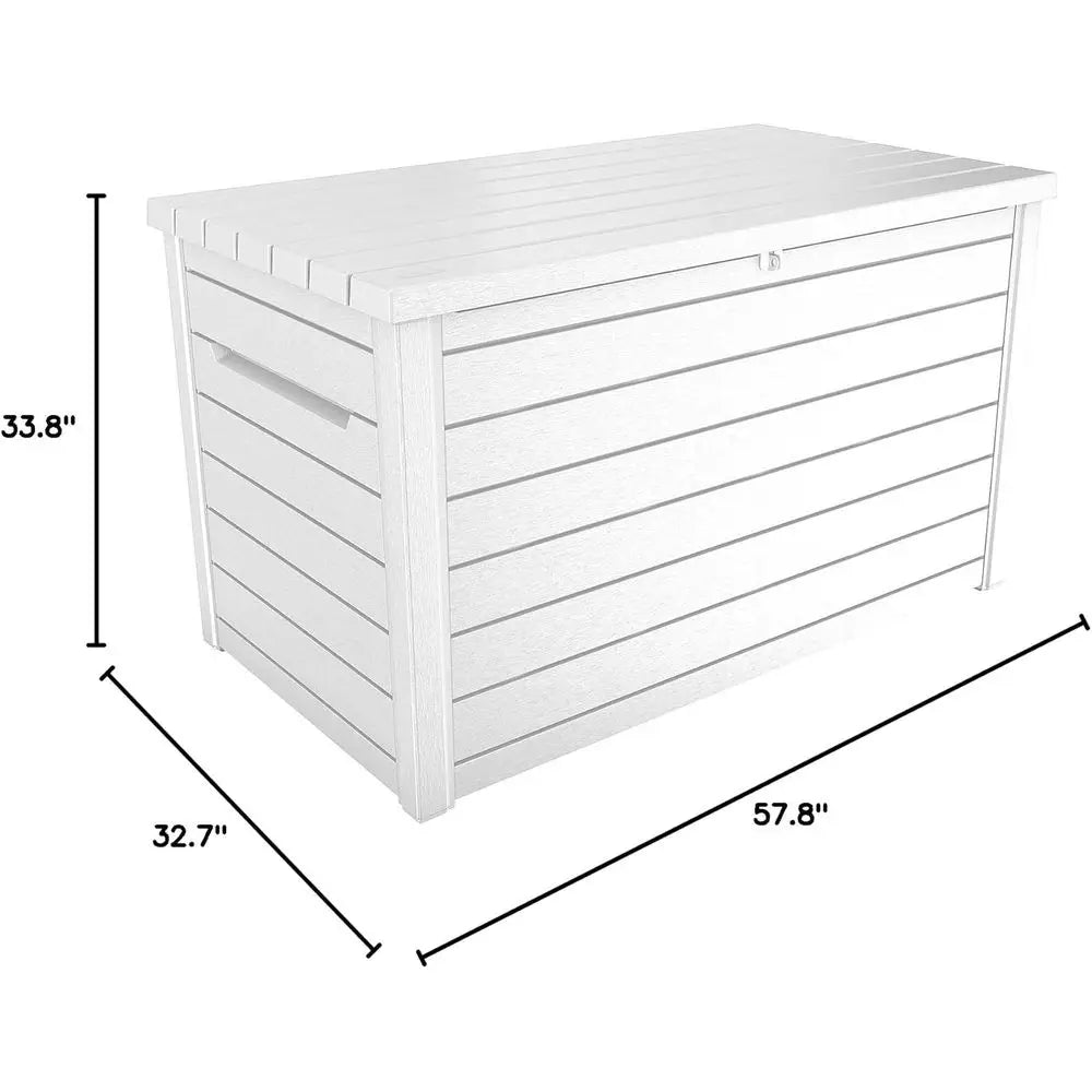 Deck Storage Box Outdoor Patio Container ~ White