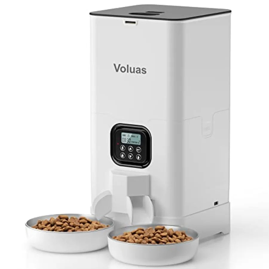 Double Pet Feeder with 2 Stainless Steel Bowls,