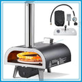 Outdoor Pizza Oven Dual Fuel 12" Auto Rotating Propane Wood Pellet Portable