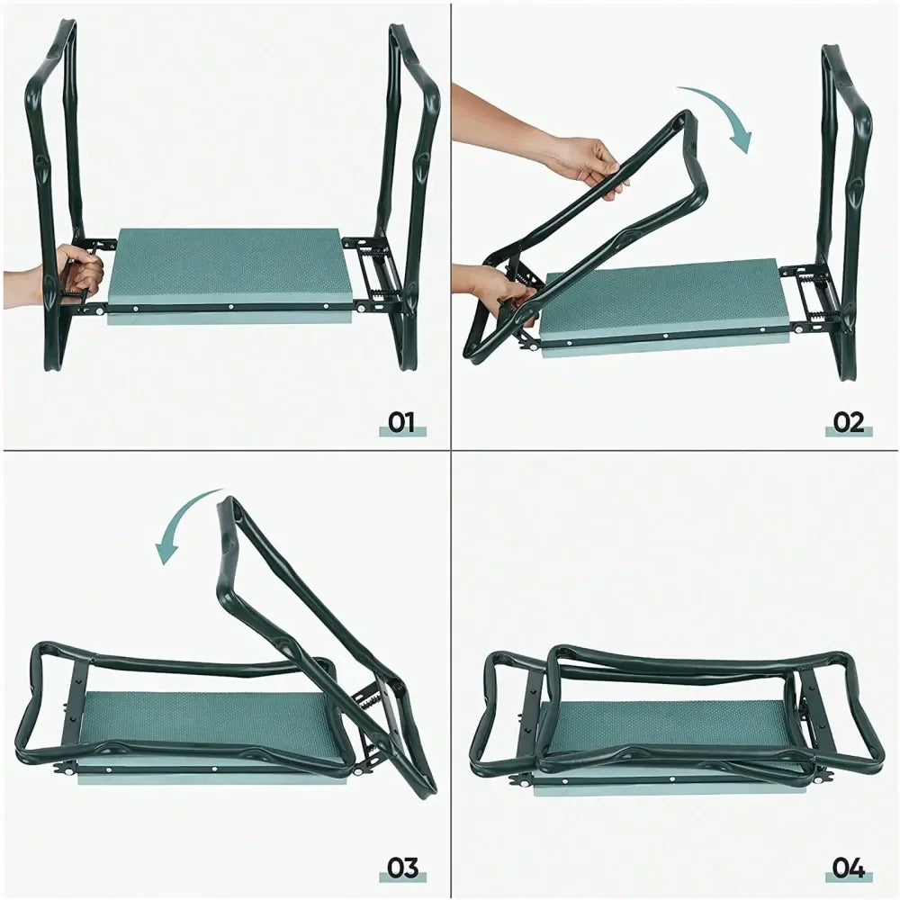 Kneeler And Seat With Thicken Widen Soft Kneeling Pad, Heavy Duty With A Tool Pouch,