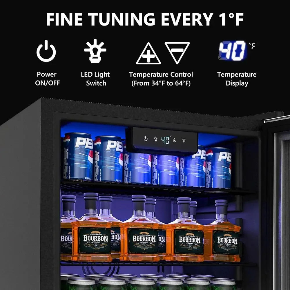 126-Can Beverage Cooler with Glass Doors
