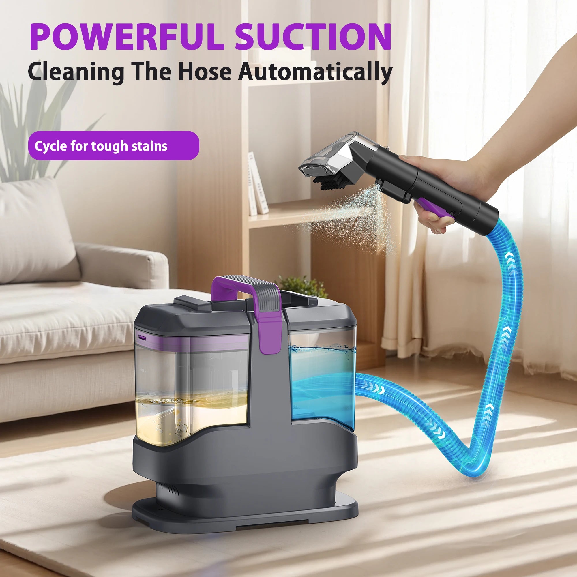 Portable Carpet & Upholstery Cleaner Machine,  Corded Spot Cleaner for Carpet, Sofa, Car Seat