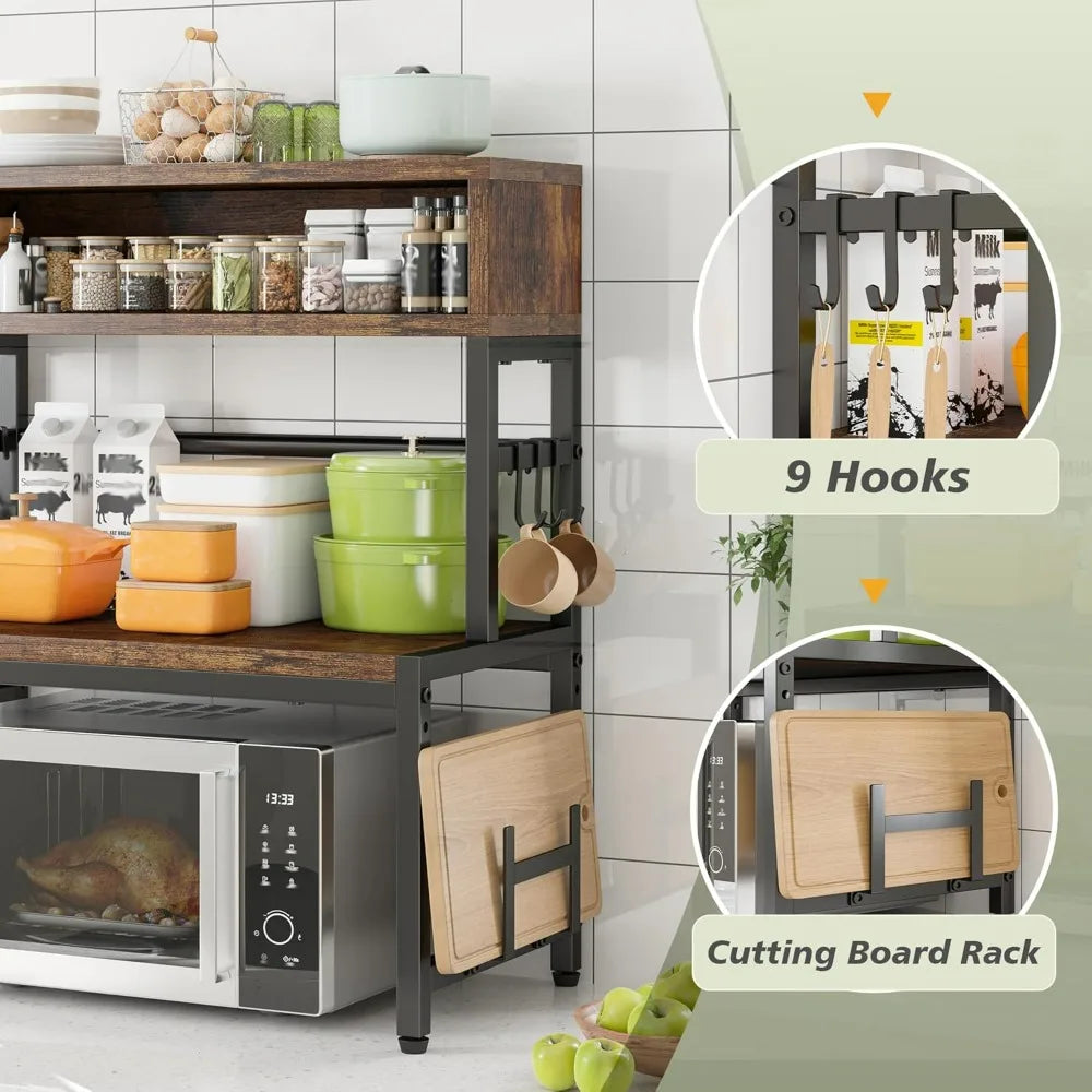 4-Tier Microwave Stand Brown