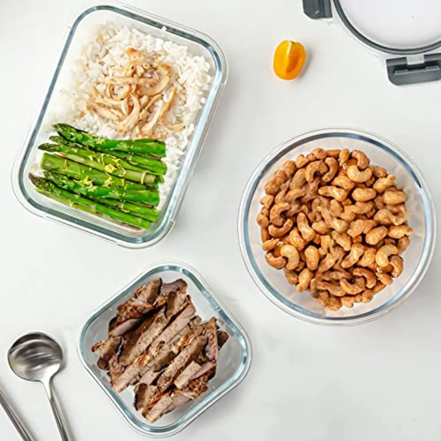 30 Pieces Glass Food Storage Containers