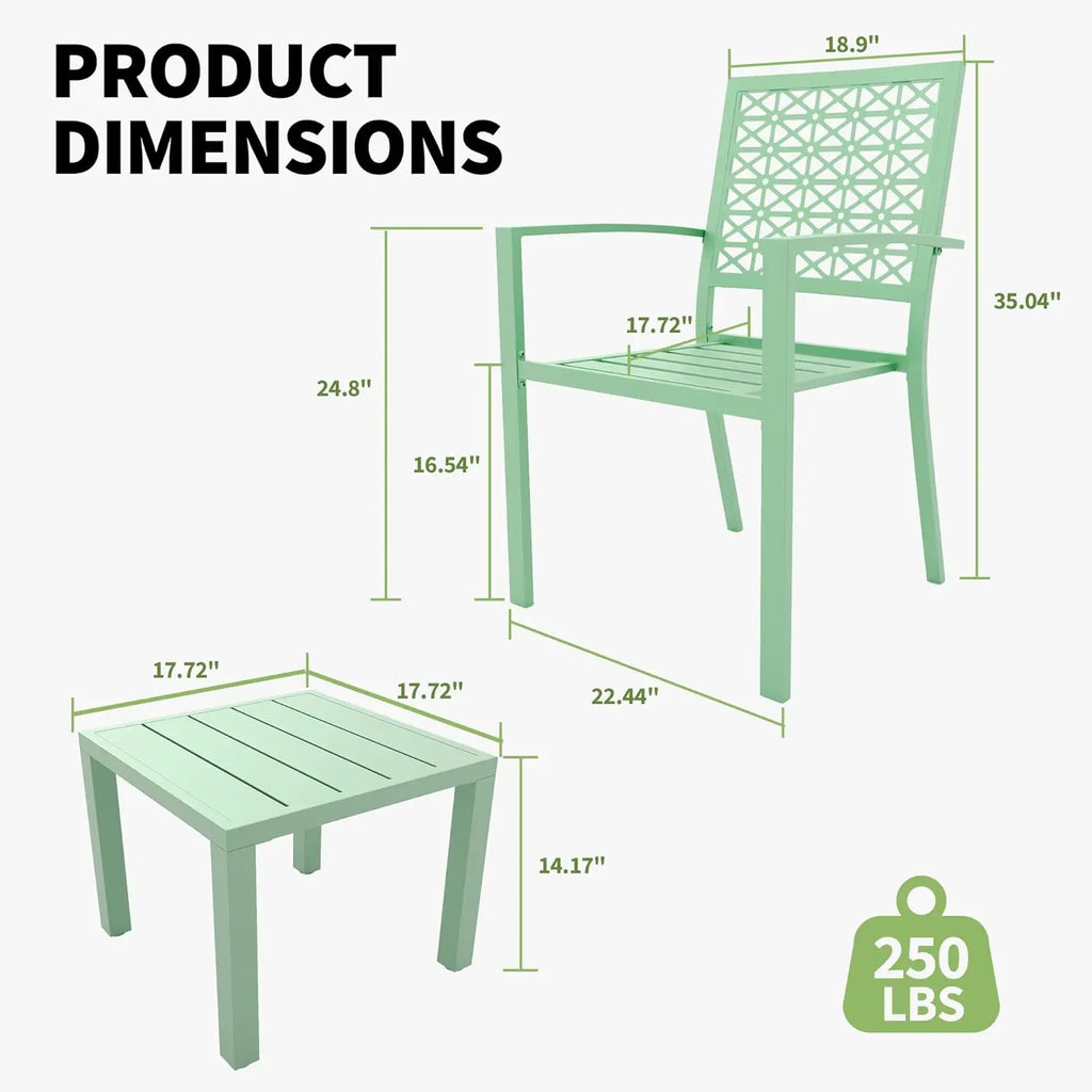 3 Piece Outdoor Patio Bistro Table