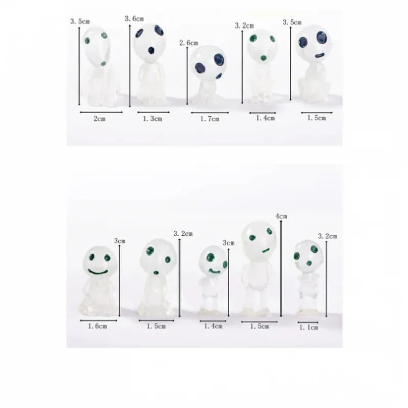 10pcs Luminous Ghostr Miniature Decor Glow in Dark Tree Elves Fairy Garden Decoration