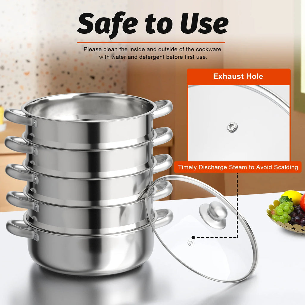 5 Tier Stainless Steel Steam Cooker
