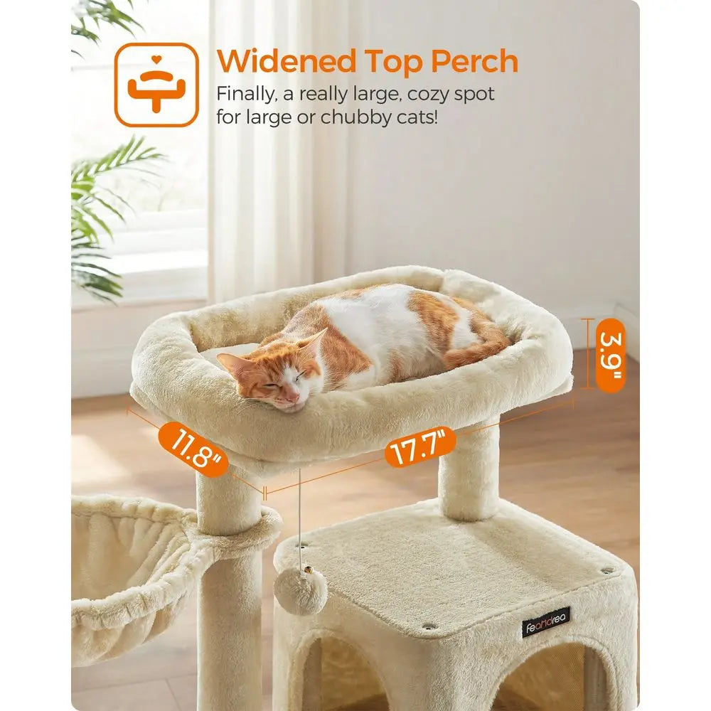 Small Cat Tower With Widened Perch For Large Cats