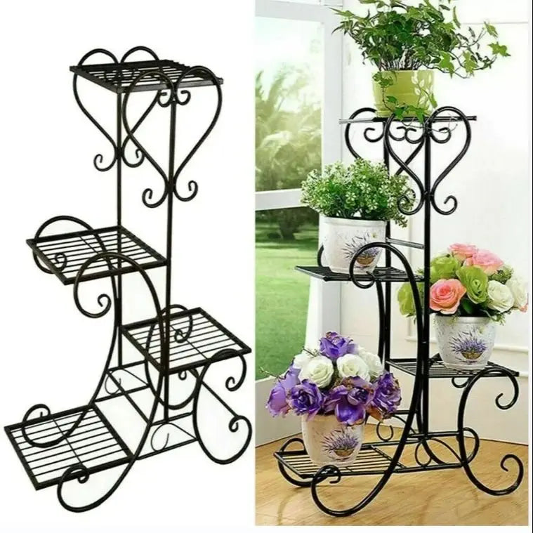 4 Tier Metal Plant Stand for Indoor Outdoor  Patio