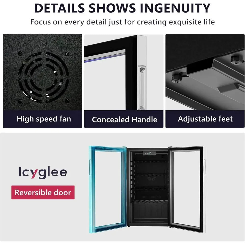 126-Can Beverage Cooler with Glass Doors
