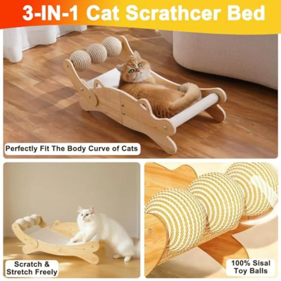 Heavy Duty Sisal Cat Scratching Post with Hammock