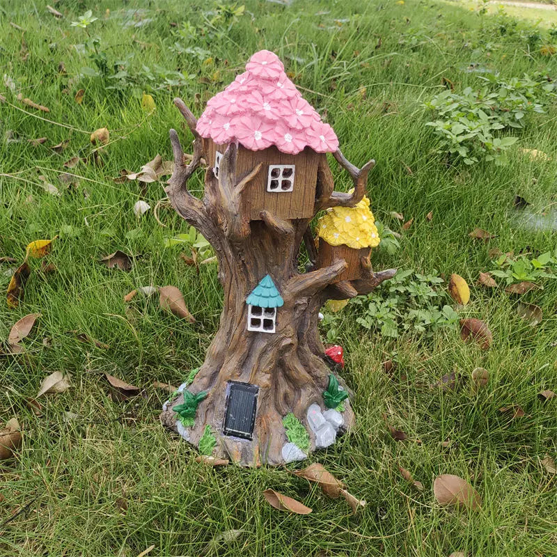 Mysterious Tree House Solar Garden