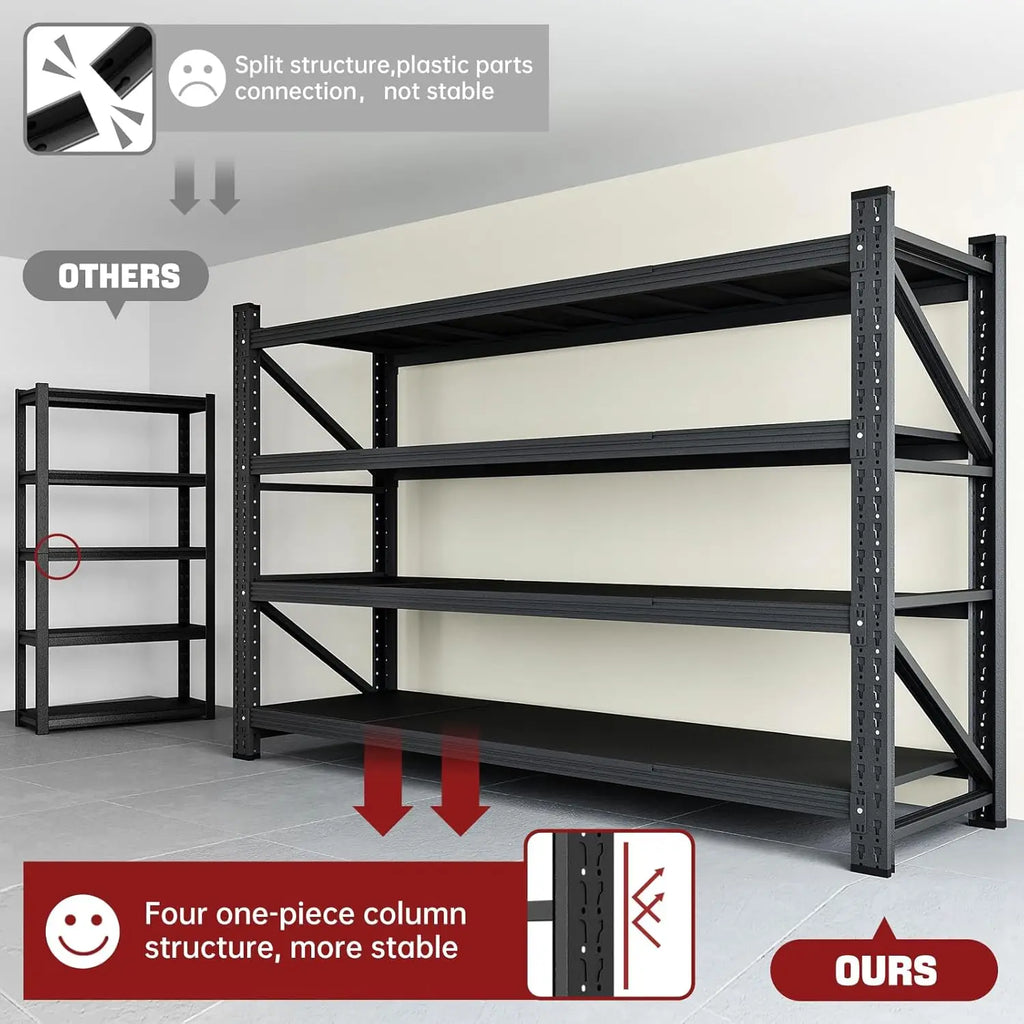 71" W Garage Shelving Heavy Duty Metal Adjustable Garage Shelves