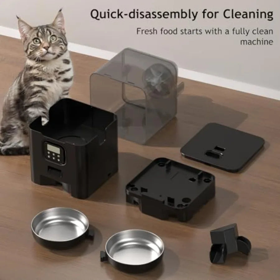 Double Pet Feeder with 2 Stainless Steel Bowls,