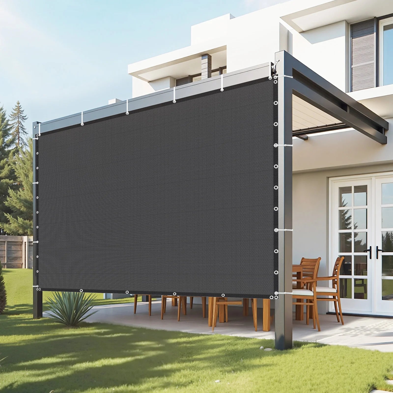 90% Sun Shade Cloth 10x10/12/20ft Pergola Shade Cover 140 GSM HDPE Canopy Privacy Screen for Outdoor Garden Backyard