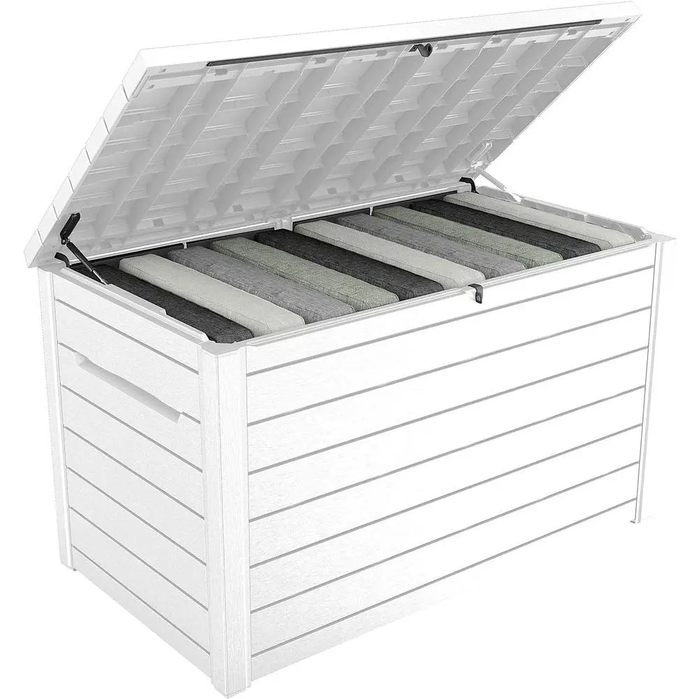 Deck Storage Box Outdoor Patio Container ~ White