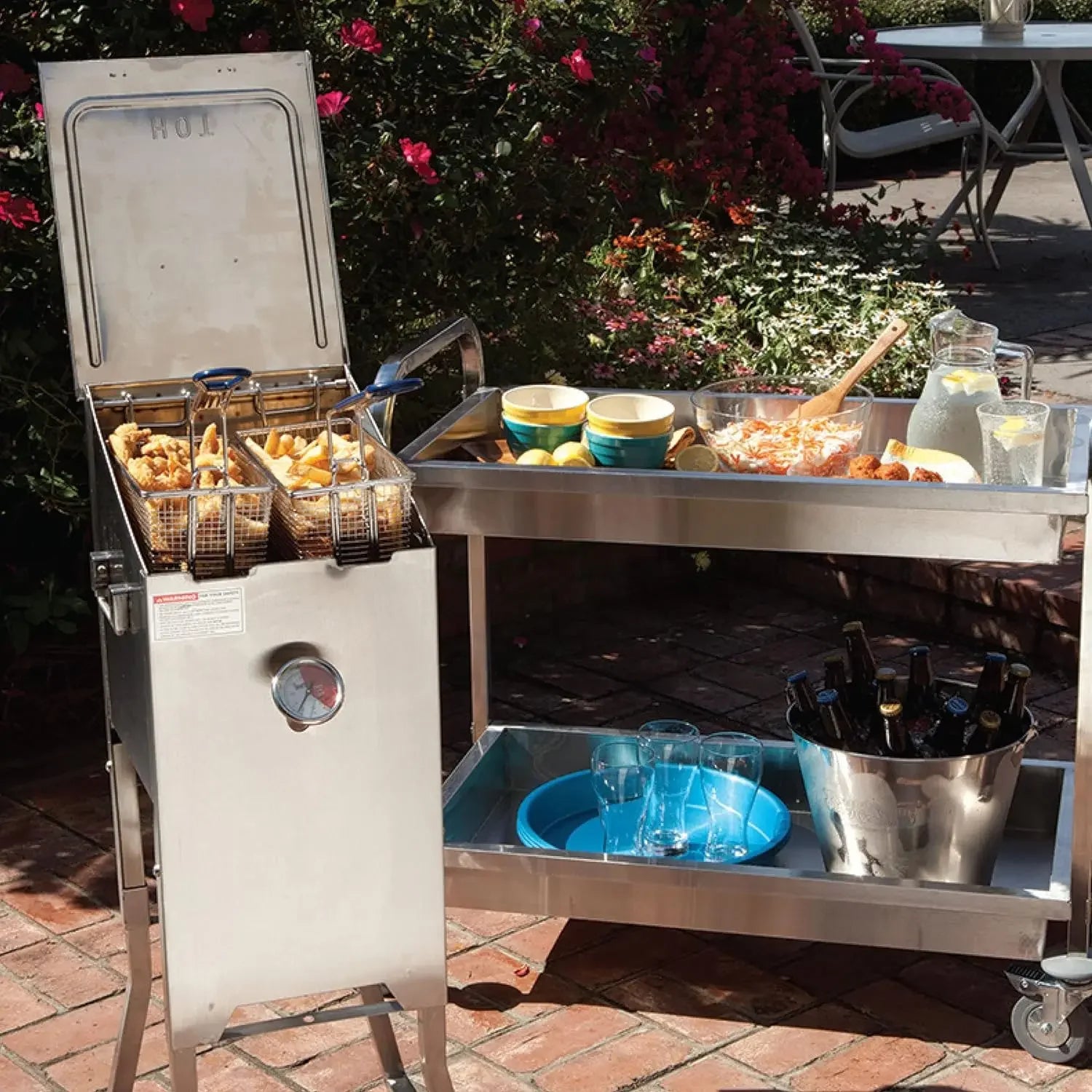 4-gal Stainless Bayou Fryer Includes 2 Stainless Mesh Baskets Fry Thermometer