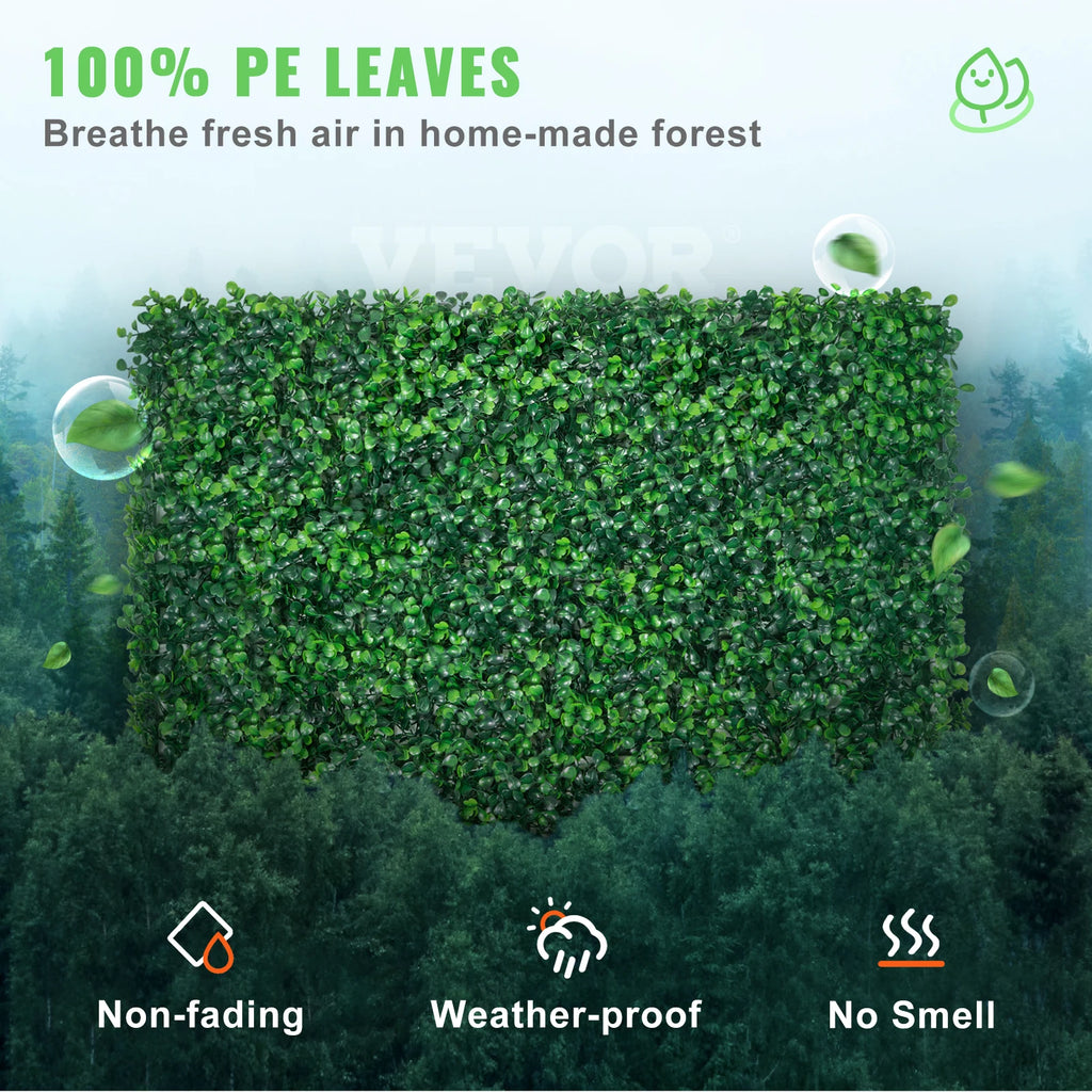 Artificial Boxwood Panel UV 24pcs 20x20/24x16 in Boxwood Hedge Wall Panels