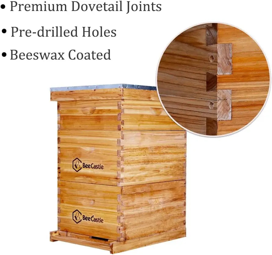 8 Frame Langstroth Bee Hive Coated with Beeswax