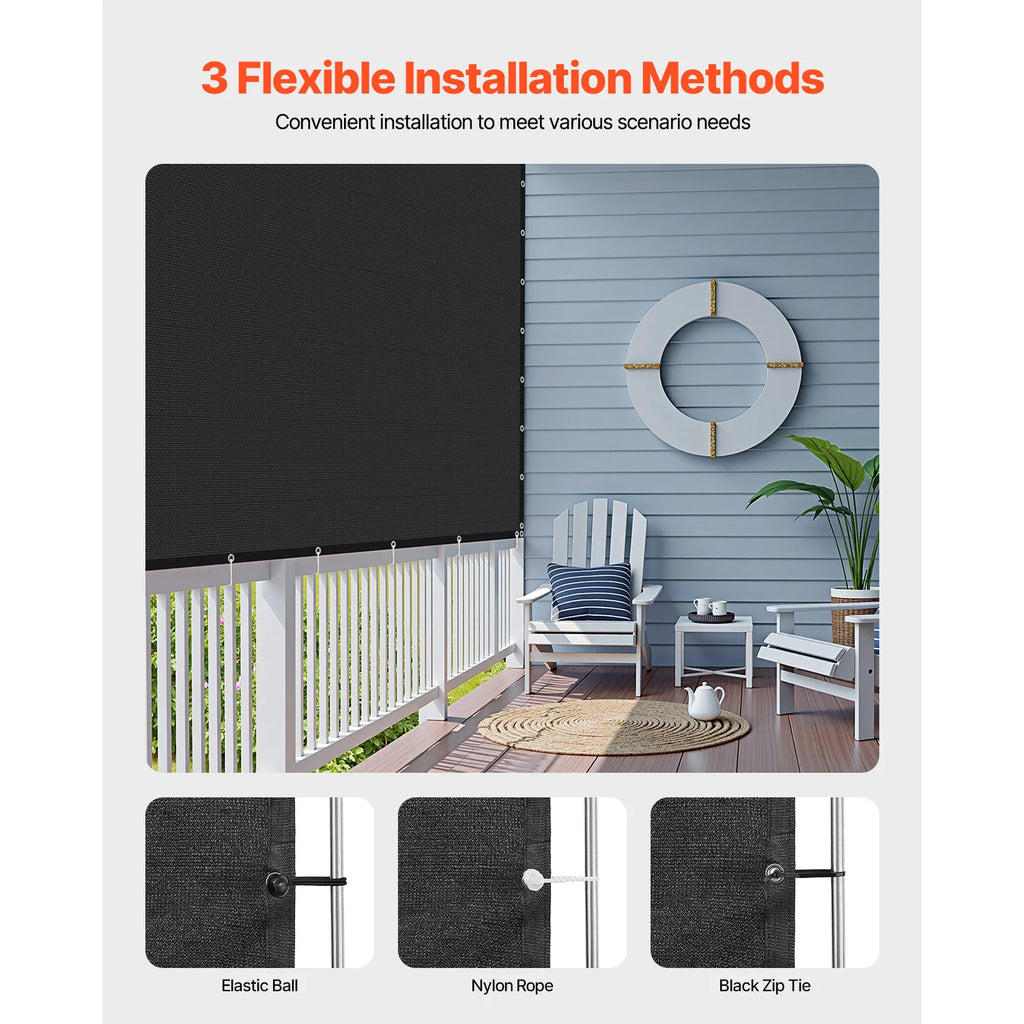 90% Sun Shade Cloth 10x10/12/20ft Pergola Shade Cover 140 GSM HDPE Canopy Privacy Screen for Outdoor Garden Backyard