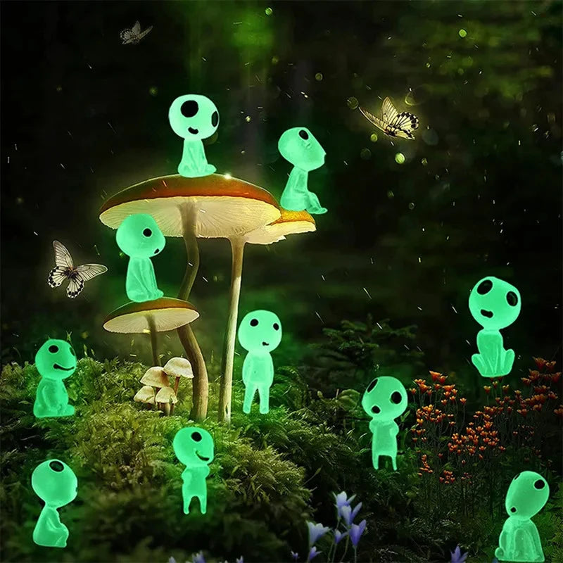 10pcs Luminous Ghostr Miniature Decor Glow in Dark Tree Elves Fairy Garden Decoration