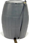 Outdoor Raincatcher 4000, Flat-Back RainRainwaterContainer w Side SpigotsMesh Screen Garden and Overflow Hose & Linking Kit