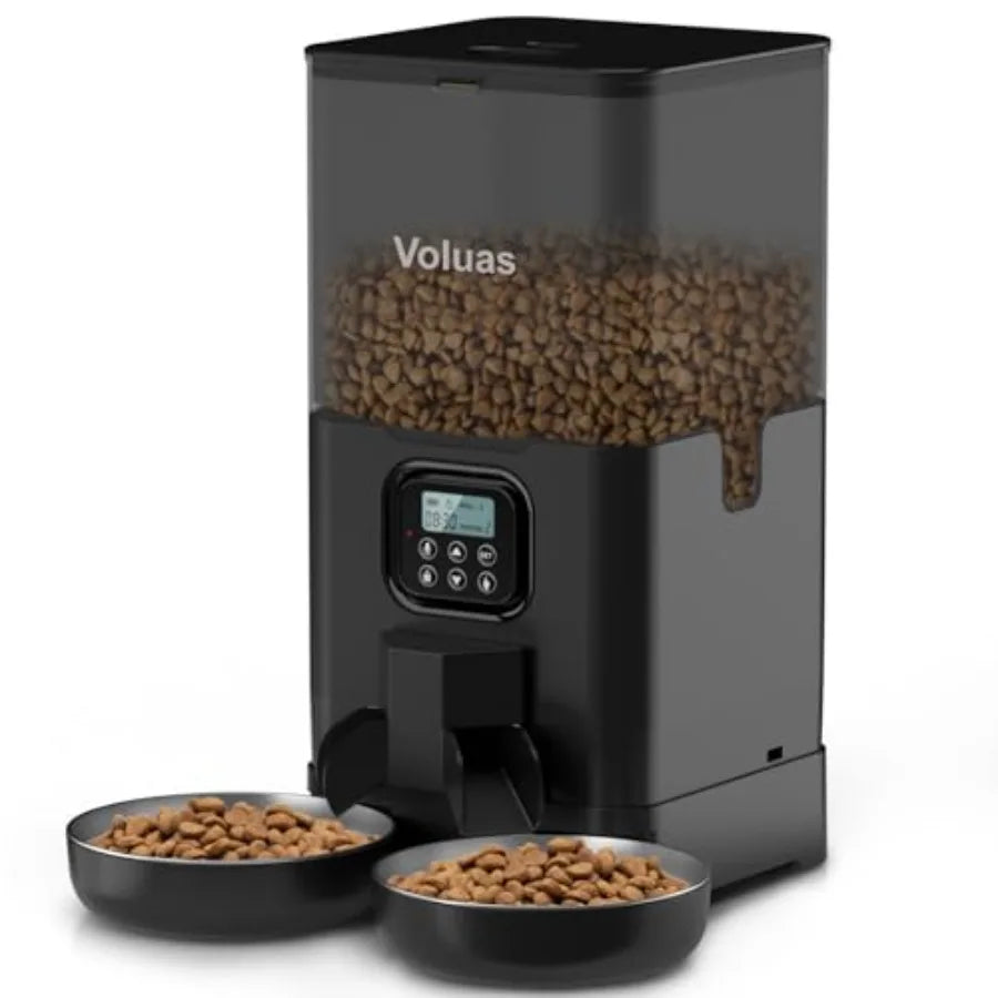 Double Pet Feeder with 2 Stainless Steel Bowls,