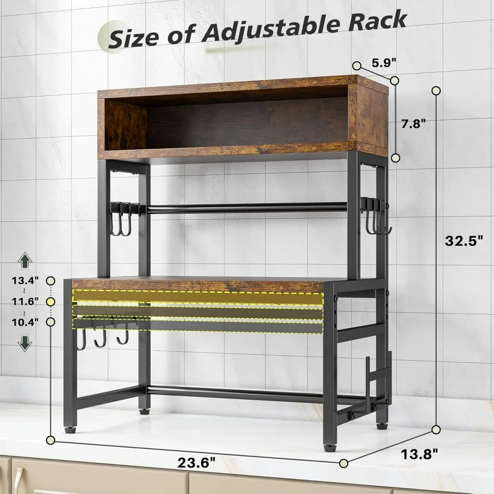 4-Tier Microwave Stand Brown