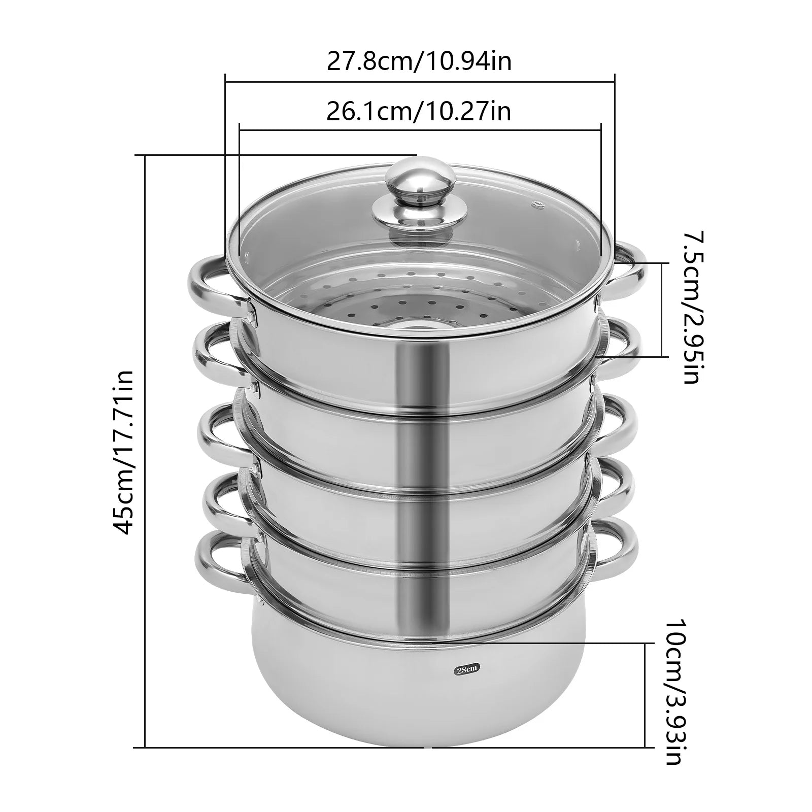 5 Tier Stainless Steel Steam Cooker