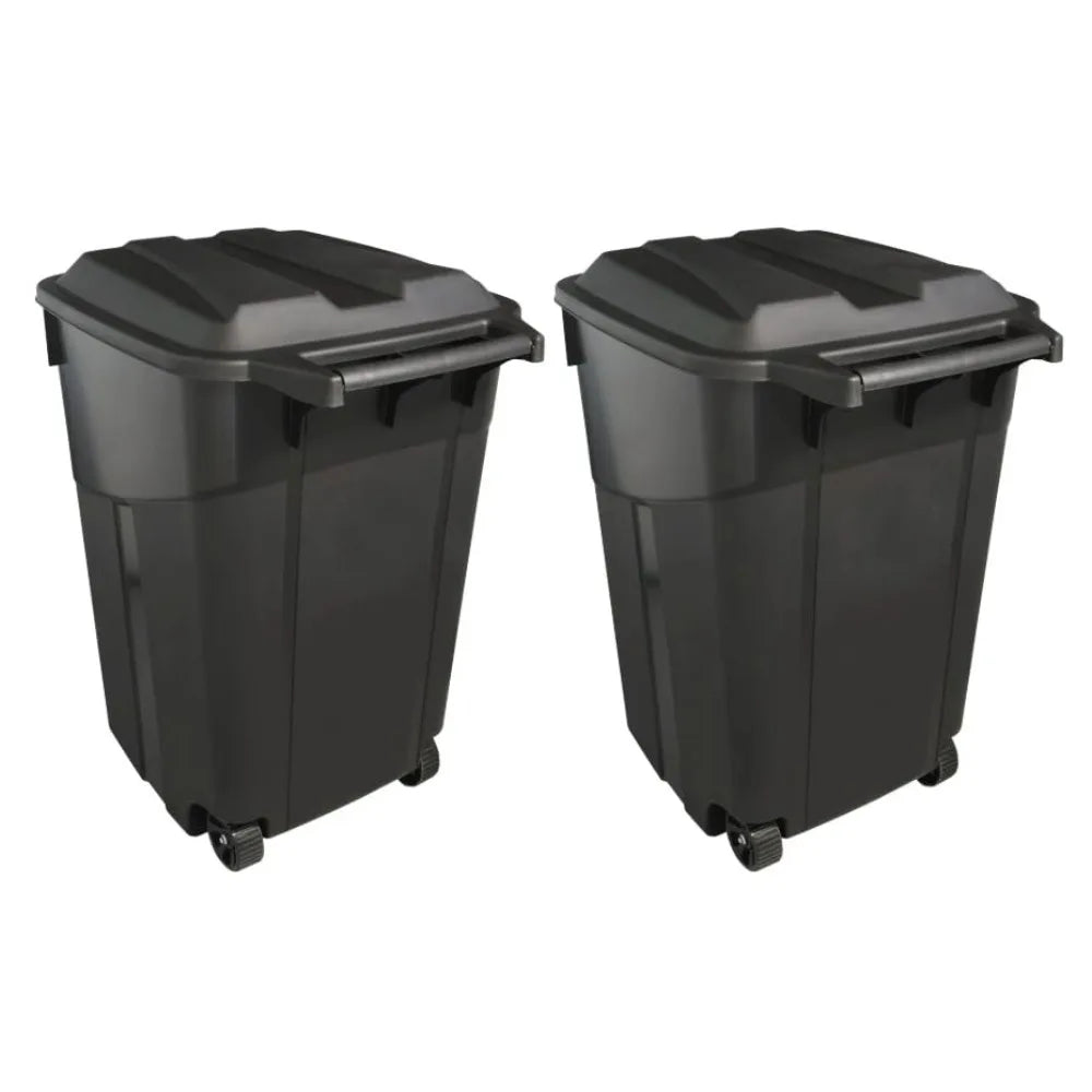 2 PCS 45 Gallon Heavy Duty Plastic Garbage Cans