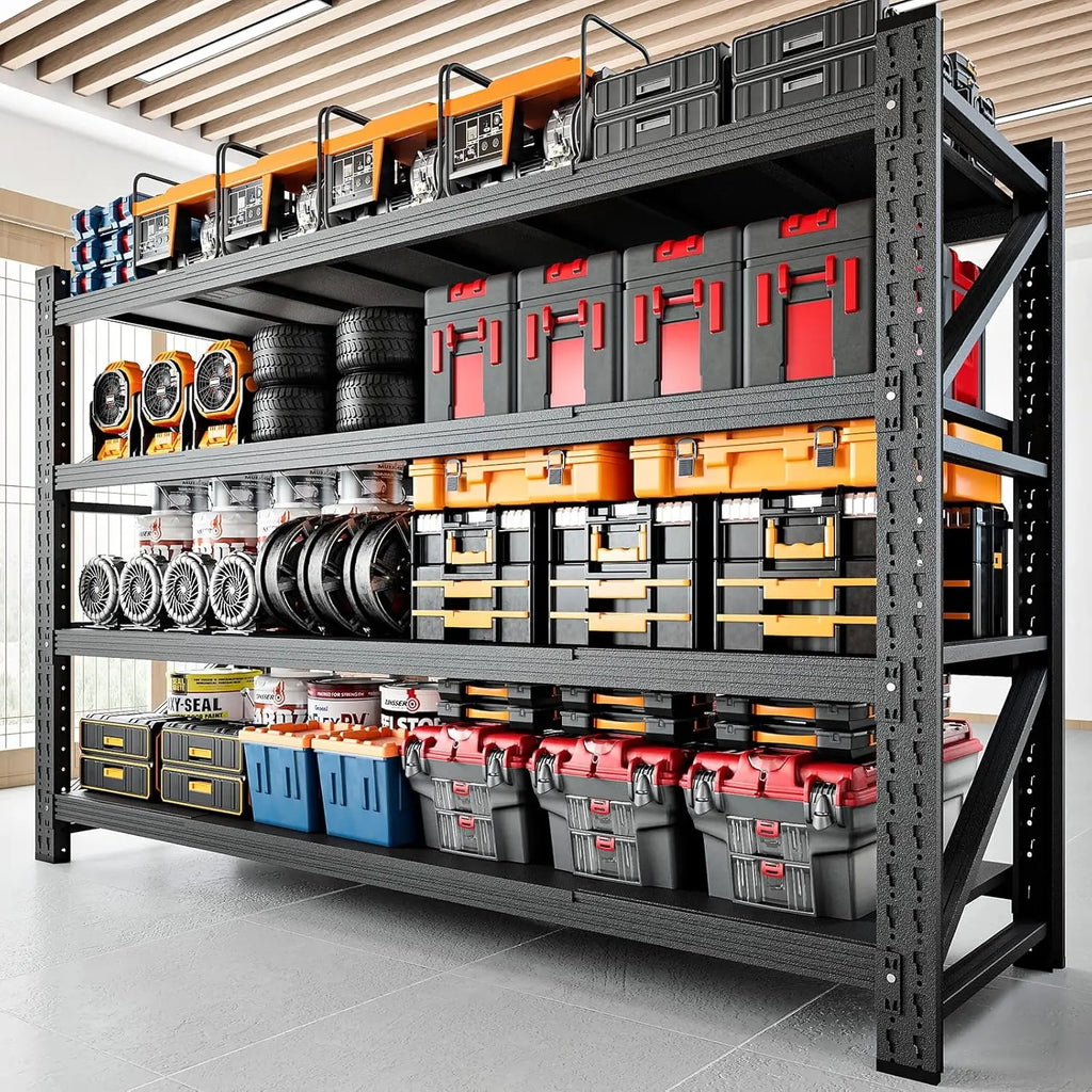 71" W Garage Shelving Heavy Duty Metal Adjustable Garage Shelves