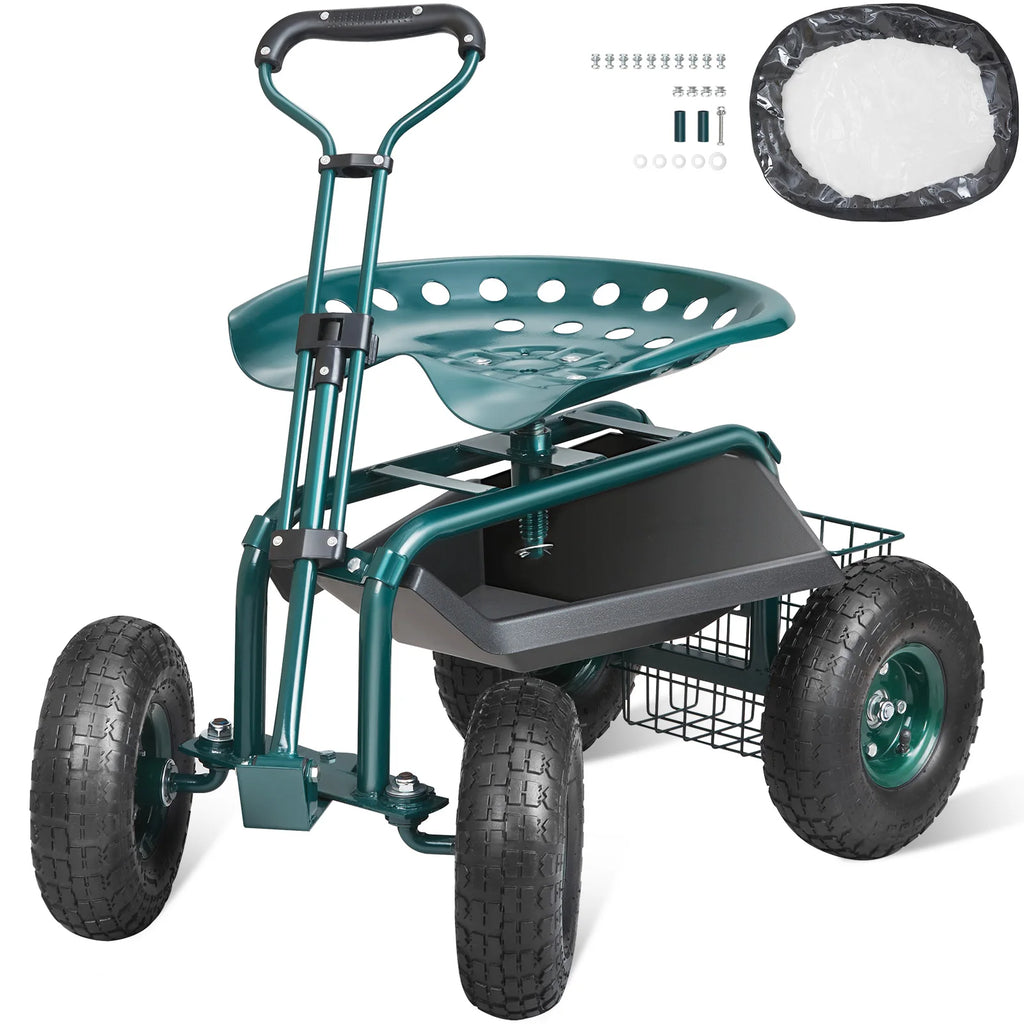 Garden Cart Stool  Scooter with Steering