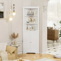 Freestanding Corner Shelf with 2 Doors and 3 Shelves