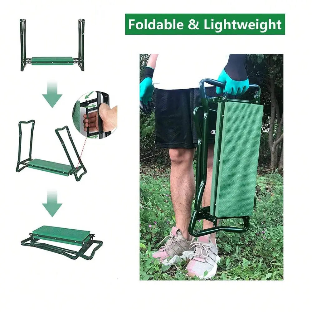 Kneeler And Seat With Thicken Widen Soft Kneeling Pad, Heavy Duty With A Tool Pouch,