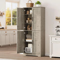 70 Inch Tall Kitchen Pantry Cabinet, Freestanding Storage Cabinet with 4 Doors and Adjustable Shelves, Utility Hutch Cupboard fo