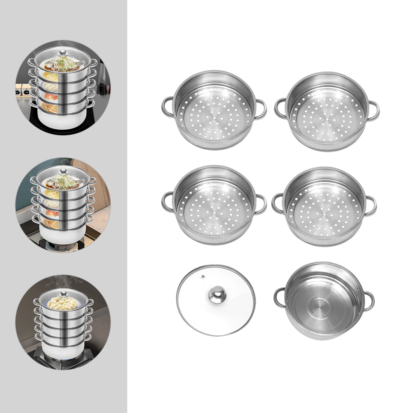 5 Tier Stainless Steel Steam Cooker