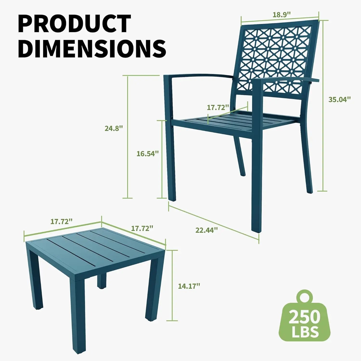 Patio Bistro Set 3 Piece,